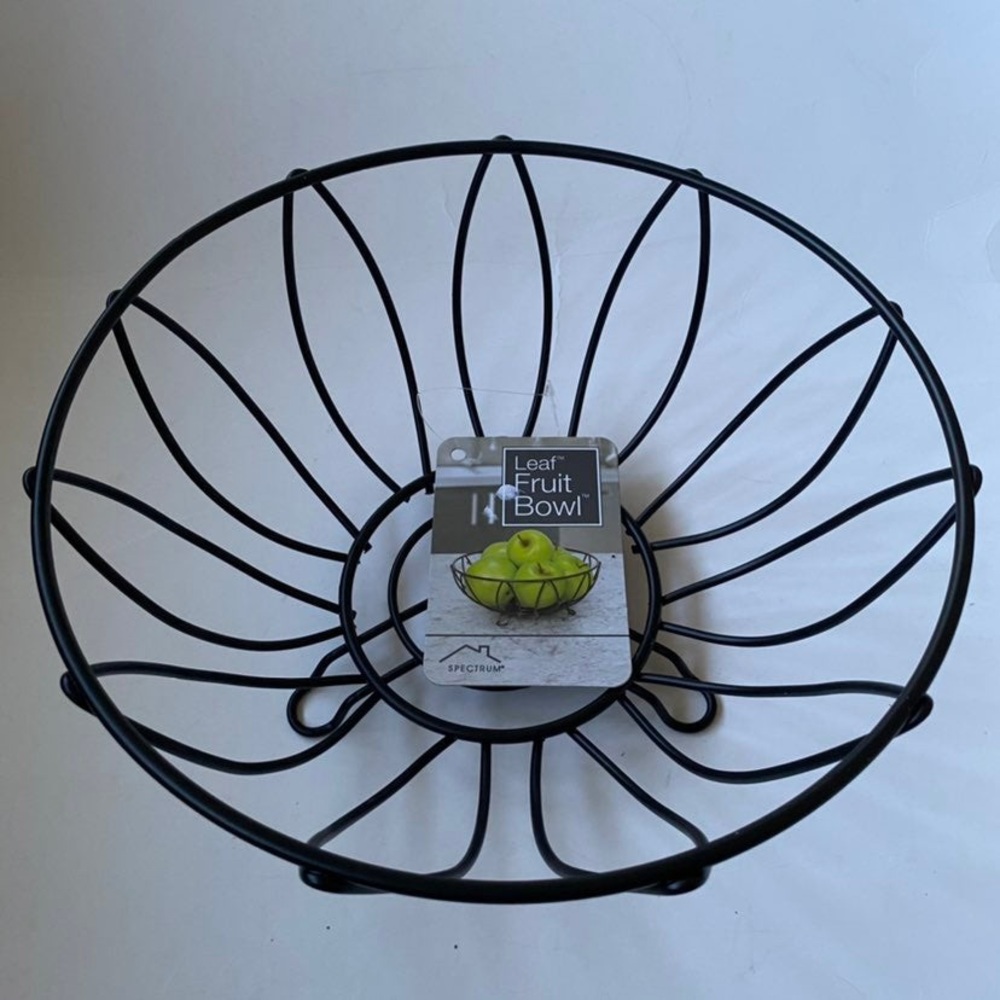 Spectrum Black Metal Fruit Bowl Brand New